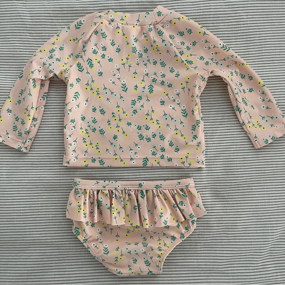 Tucker + Tate Ruffle Two-Piece Rashguard Swimwear - Picture 2 of 3